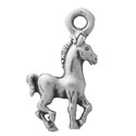 Silver tiny horse charm