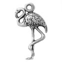 Silver tiny flamingo charm