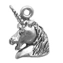 Silver tiny unicorn charm