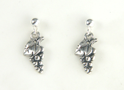 Sterling silver wine grape earrings on posts