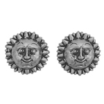 Sterling Silver Sun Face Earrings